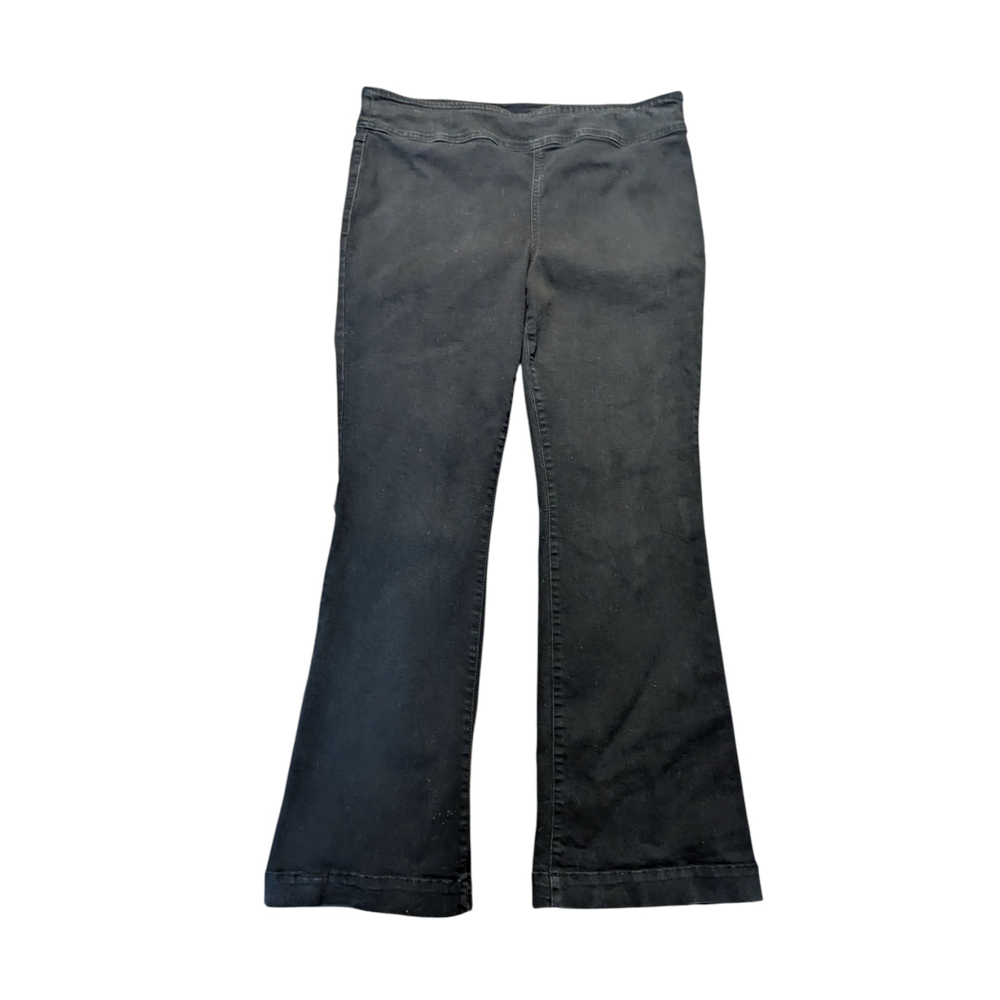 INC Denim Black Stretch Wide Leg Jeans, size 18